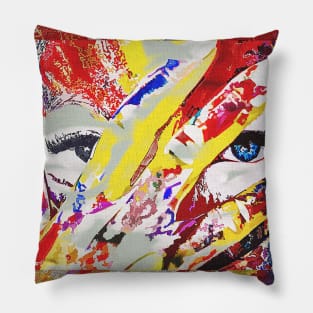 Women face - colorful Pillow