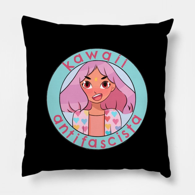 Kawaii Antifacista Pillow by Mortensen