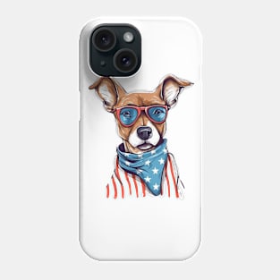 Patriotic Dog, 4th of July Design Phone Case