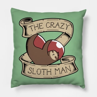 Crazy Sloth Man Tattoo Pillow