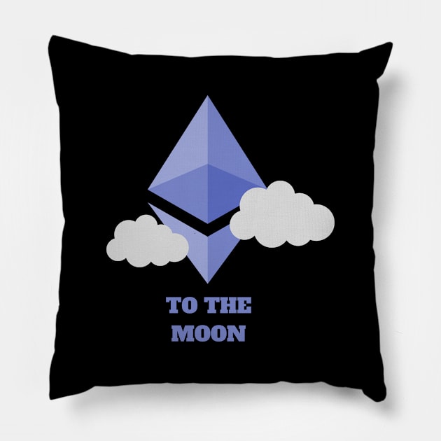 Ethereum to the moon - Crypto Apparel Pillow by Room Thirty Four