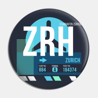 Zurich (ZRH) Airport // Sunset Baggage Tag Pin