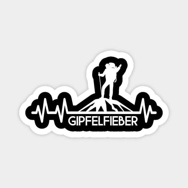 Gipfelfieber Bergsteiger Wanderer Bergwandern Puls Magnet by Foxxy Merch