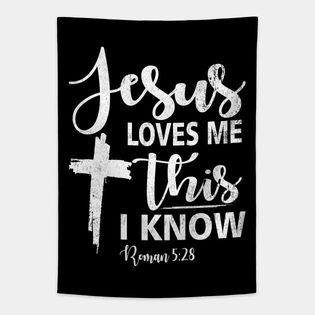 Jesus Loves Me Wood Gifts for Christian Women Men Religious Tapestry by Otis Patrick