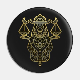 Libra gold Pin