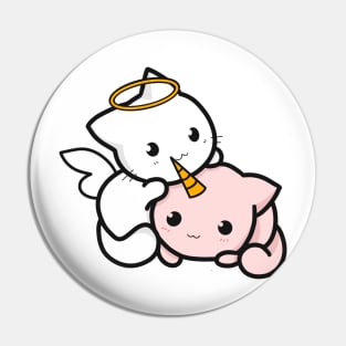 cat angel and cat unicorn Pin
