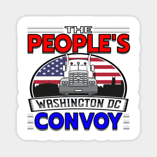 PEOPLES CONVOY US FLAG WASHINGTON DC 2022 - FREEDOM CONVOY Magnet