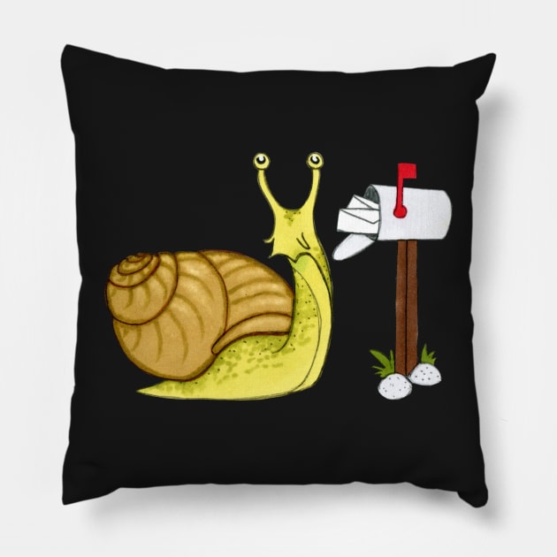 Snail Mail 4 Pillow by TursiArt