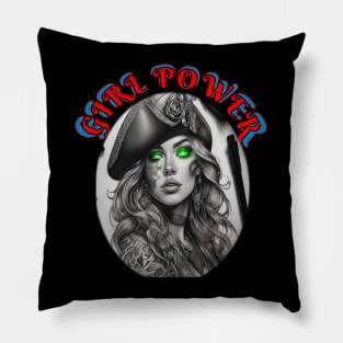 Girl power sparkling green eyes Pillow