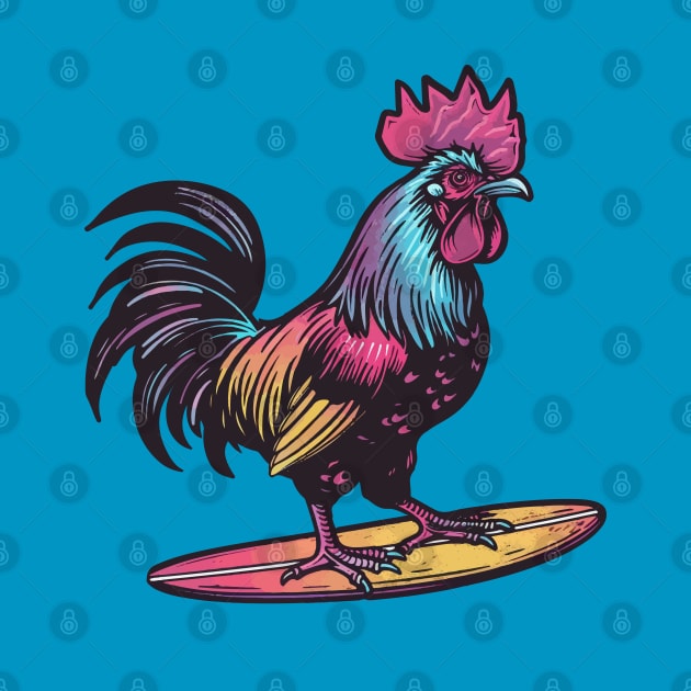 Surfing Rooster by VelvetRoom