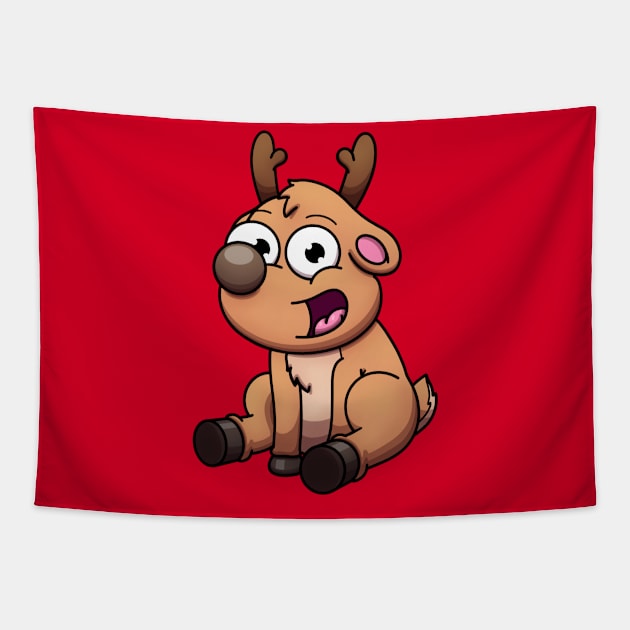 Cute Baby Reindeer Tapestry by TheMaskedTooner