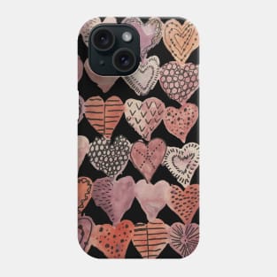 Watercolor hearts Phone Case