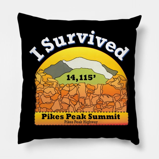 I Survived Pikes Peak Summit Pillow by MMcBuck
