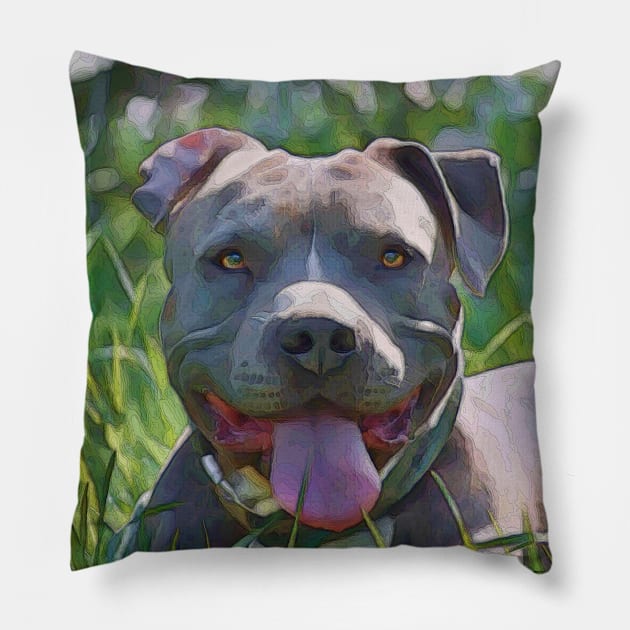 Pit Bull Terrier Pillow by PhotoArts