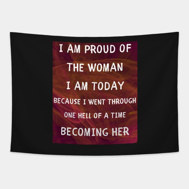 I am proud of woman Tapestry by IOANNISSKEVAS