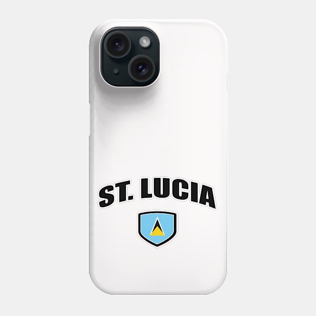 St Lucia National National Flag Shield Phone Case by IslandConcepts