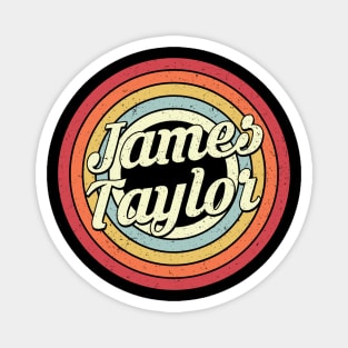 James Proud Name Retro Rainbow Tribute Magnet