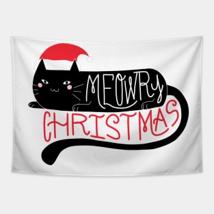 Meowry Christmas Tapestry