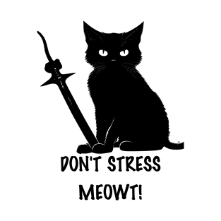 Black Cat Halloween Don't Stress Meowt T-Shirt