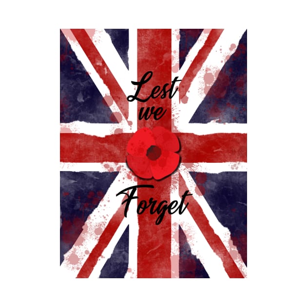 Lest we Forget with United Kingdom Flag by Hunter