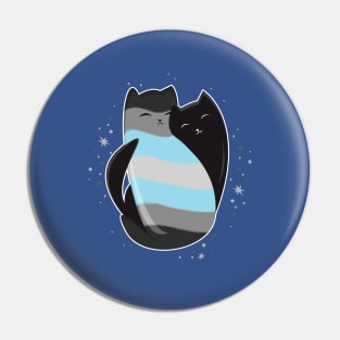 Demiboy Cat LGBT Pride Flag Pin