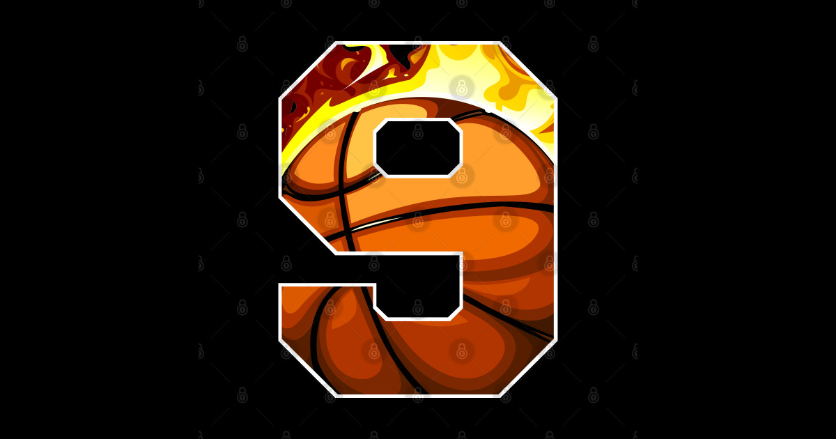 Boys Personalized Custom Number 9 Basketball Gift Boys Personalized