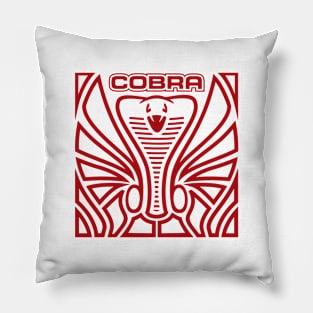 Cobra Hood Art (Red on White) Pillow