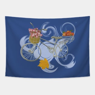 Bicycle walk in the fall Tapestry