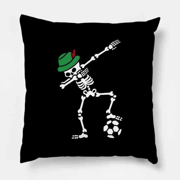 Dab dabbing Skelett Deutschland Bayern Fußball / Dab dabbing skeleton Germany Bayern Soccer Pillow by LaundryFactory