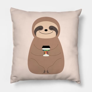 Sloth Coffee Time Pillow