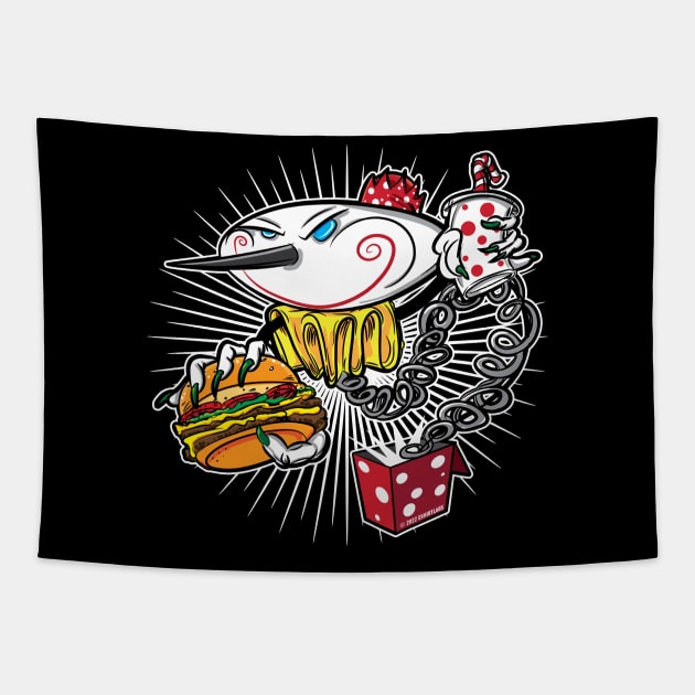 Jack in the Box with Burger and Soda Tapestry by eShirtLabs