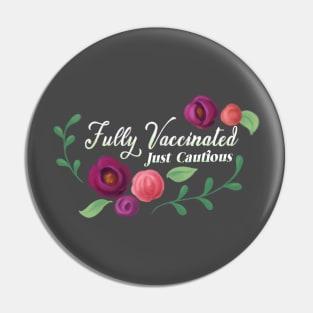 Fully Vaccinated - Purple Flowers Pin