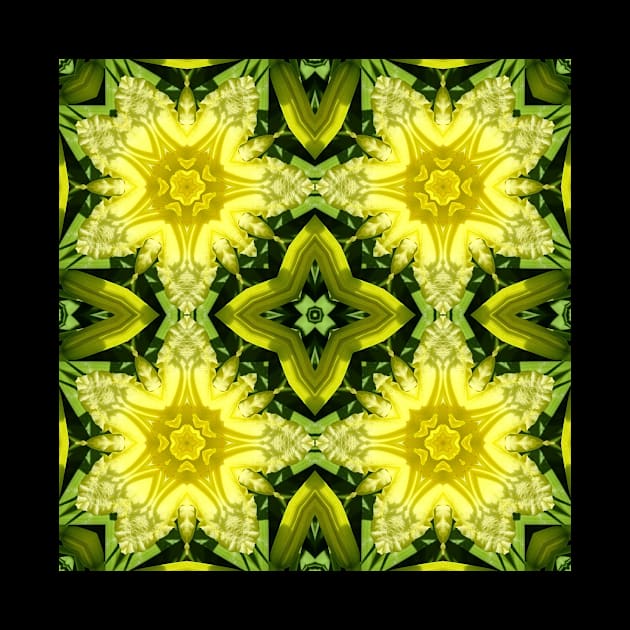 Mandala Kaleidoscope in Yellow and Green by Crystal Butterfly Creations