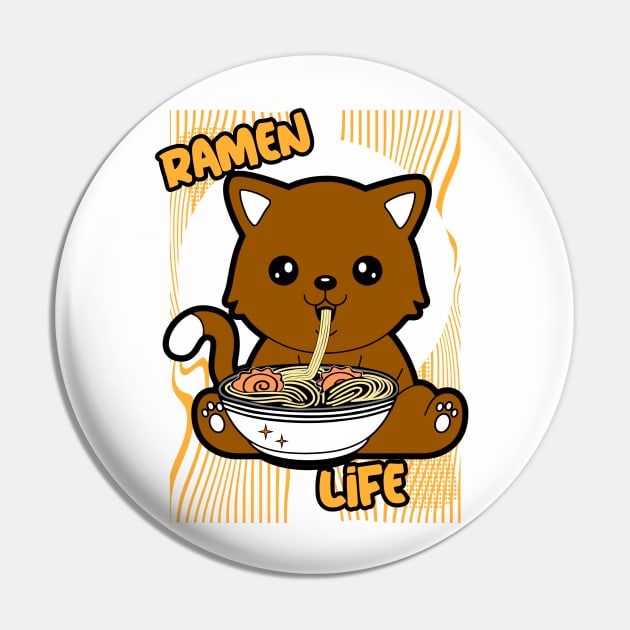 RAMEN Life Cute Kawaii Dog Ramen Bowl Pin by SartorisArt1