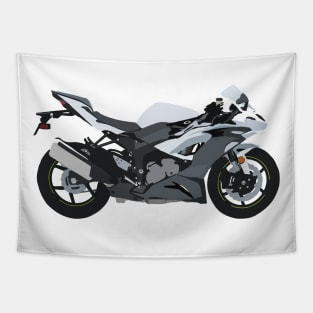 Motorcycle Kawasaki Ninja ZX-6R PEARL CRYSTAL WHITE Tapestry