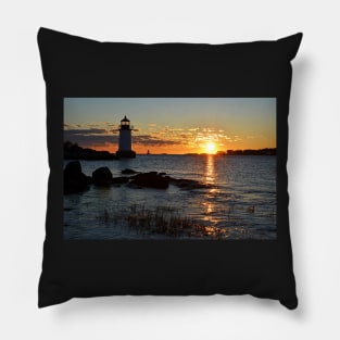 Fort Pickering Lighthouse Winter Island Salem MA Sunrise Pillow