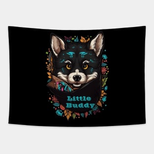 Dog In Pocket Funny Puppy For Dog Lovers Tapestry