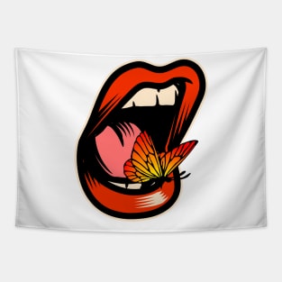 butterfly mouth Tapestry