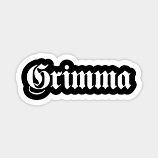 Grimma written with gothic font Magnet