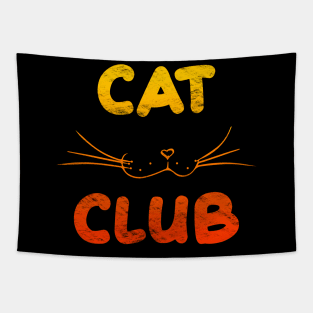 Cat Club - Orange Tapestry