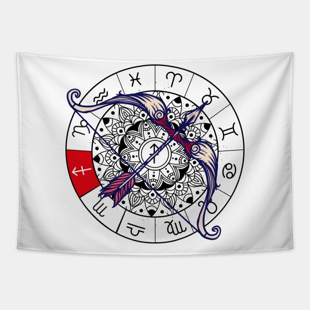 Sagittarius star sign, zodiac sign horoscope Tapestry by 2P-Design