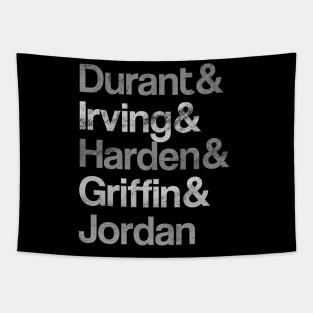 Brooklyn Nets All Star team Durant, Irving, Harden & Griffin Tapestry