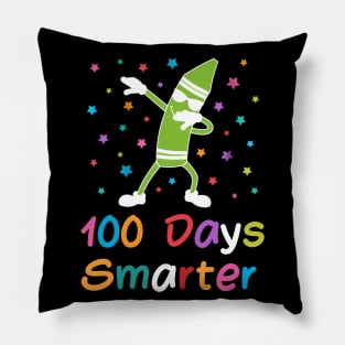 Dabbing Crayon 100 Days Smarter 100th Day of School Pillow