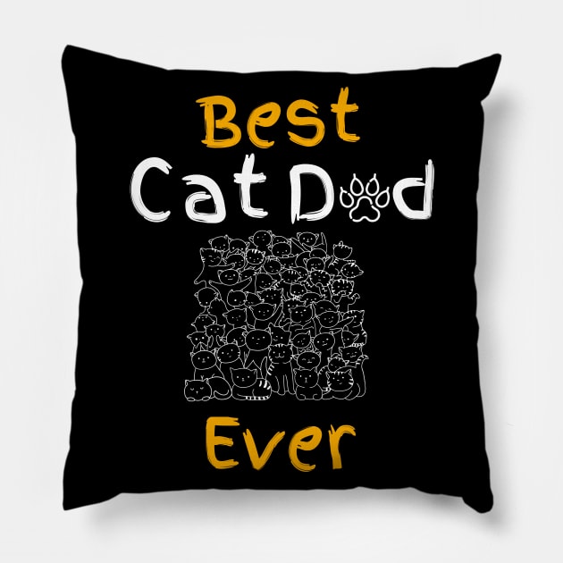 Best cat dad ever, Cat daddy pajamas Pillow by BalmyBell