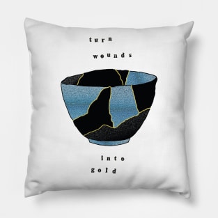 Kintsugi Bowl Turn Wounds Into Gold Pillow