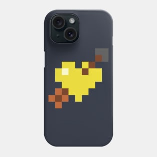 Shot Through My Yellow Pixel Heart Phone Case