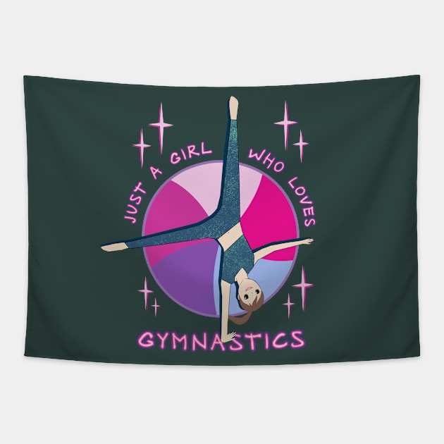 Funny Gymnast Anime Girl Cartwheel Gymnastics Stars Tapestry by French Salsa