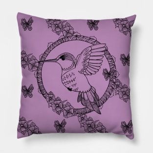 Hummingbird anti-stress&black_pink Pillow