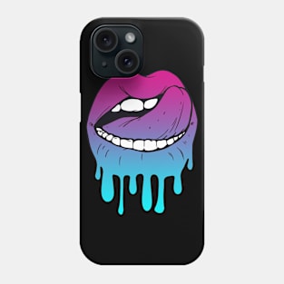 Vaporwave Dripping Lips Tongue Curl Phone Case