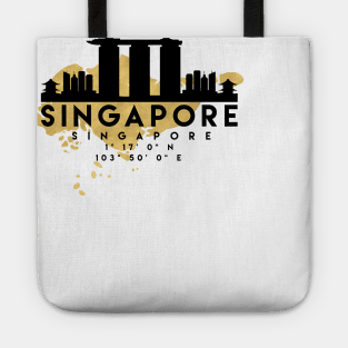 Singapore Singapore Skyline Map Art Tote